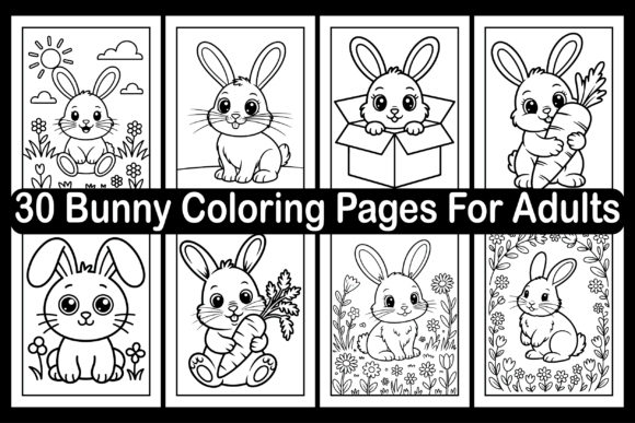 30 Bunny Coloring Pages for Adults