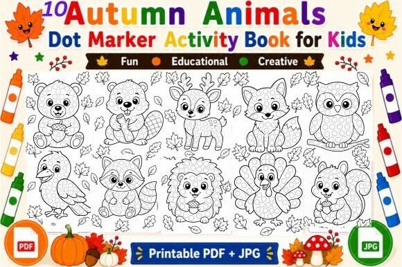 Autumn Dot Marker Coloring Page: A Creative Resource for Early Learners