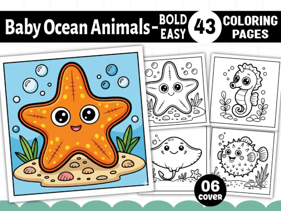 Baby Ocean Coloring Pages Bold Easy