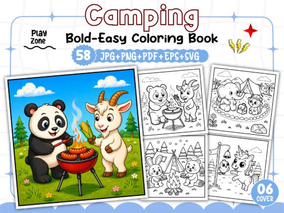 Camping Cozy Bold and Easy Coloring Book