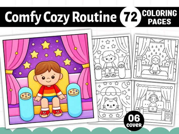 Comfy Cozy Routine Coloring Pages