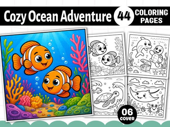 Cozy Ocean Adventure Coloring Book - KDP
