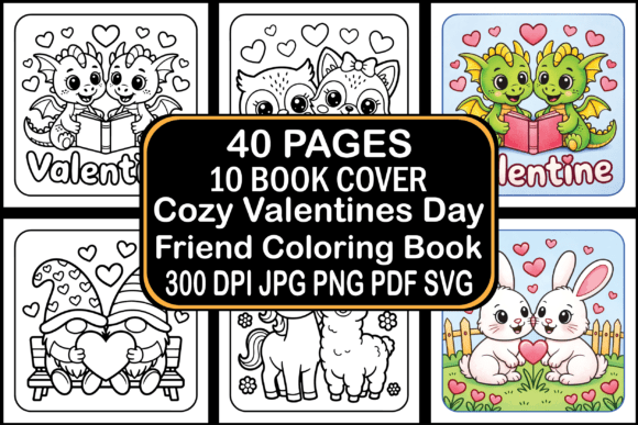 Cozy Valentines Day Friend Coloring Book