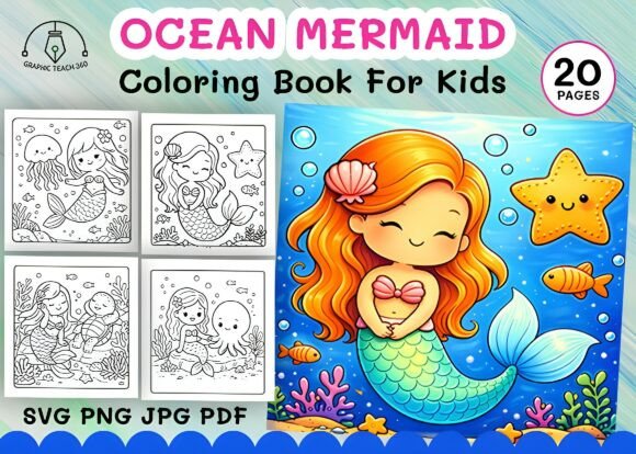 Cute Ocean Mermaid Coloring Book for Kids: Transform Coloring Time into an Underwater Adventure