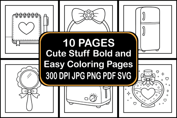 Cute Stuff Bold and Easy Coloring Pages for Creative Workflows