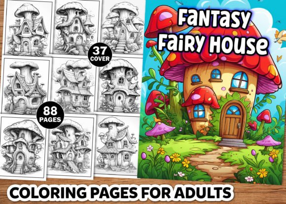 Fantasy Fairy House Coloring Pages
