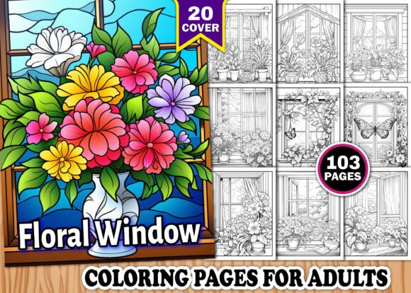 Floral Window Coloring Pages for Adults: A Creative Escape for Mindful Relaxation
