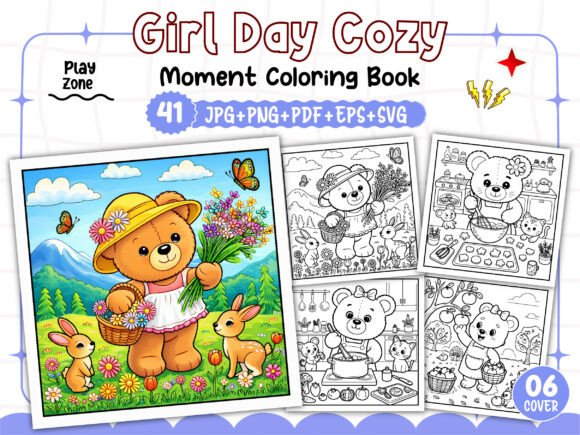 Girl Day Cozy Moment Coloring Book: A Creative Escape for Everyone