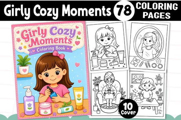 Girly Cozy Moments Coloring Book - Kids