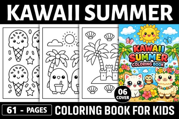 Kawaii Summer Cute Easy Coloring Pages: A Creative Escape for Adults
