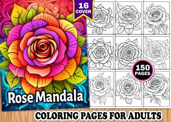 Rose Mandala Coloring Book for Adults