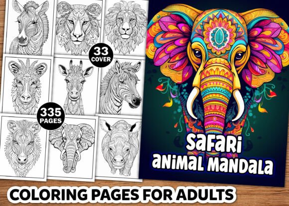 Safari Animal Mandala Coloring Pages