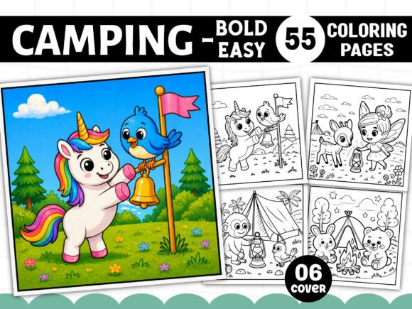 Summer Camping Cozy Cute Coloring Book