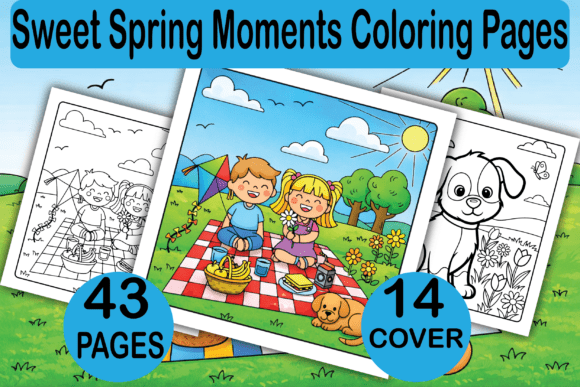 Sweet Spring Moments Coloring Pages